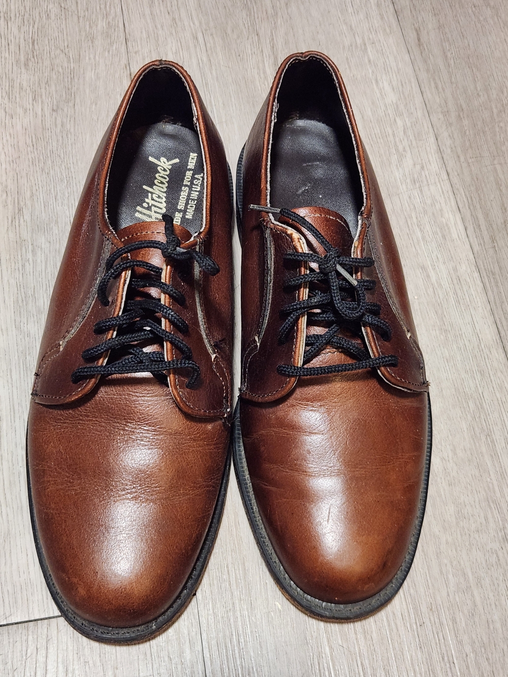 Hitchcock USA Men's Brown Leather Derby Shoes 5.5 EEEE Extra Wide